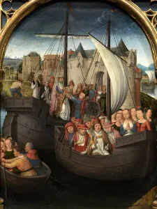 Bruges Prints: Saint Ursula Shrine: Departure from Basel, 1489. Creator: Memling; Hans (1433/40-1494)