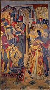 Saint Vincent Prints: Saint Vincent before the judge and prefect Dacia, from the Altarpiece of Sant