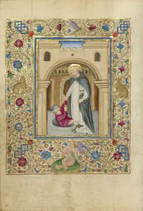Saint Vincent Liberating a Man from Prison; Book of Hours, about 1460. Creator: Unknown