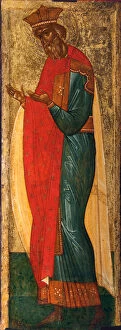 Saint Vladimir of Kiev, Early 15th cen.. Artist: Russian icon