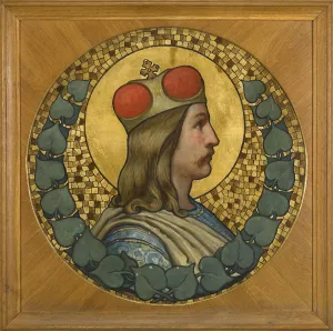Tempera And Oil On Canvas Prints: Saint Wenceslaus I, Duke of Bohemia, 1900. Artist: Liebscher, Adolf (1857-1919)