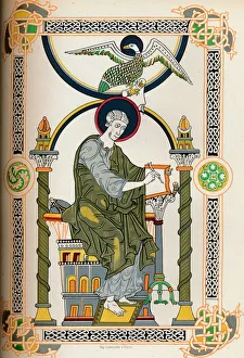 Saint writing, (1849). Creator: Thurwanger