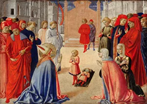 Saint Zenobius raises a boy from the dead, 1462. Artist: Gozzoli, Benozzo (ca 1420-1497) Saint Zenobius raises a boy from the dead, 1462. Artist: Gozzoli, Benozzo (ca 1420-1497)