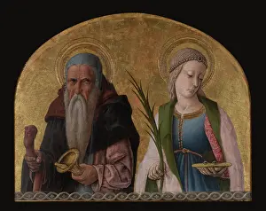 Haloes Prints: Saints Antony the Hermit and Lucy-From Porto San Giorgio Altarpiece