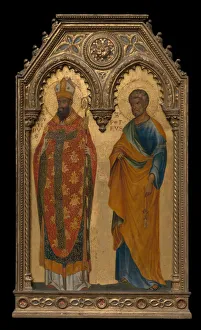 Keys Prints: Saints Augustine and Peter, About 1350. Creators: Paolo Veneziano