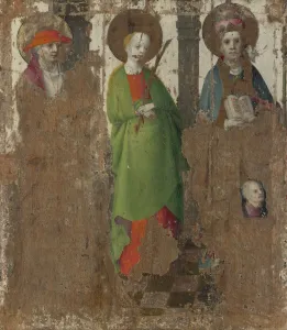 Lochner Prints: Three Saints, c. 1450. Artist: Lochner, Stephan (ca 1400 / 10-1451)