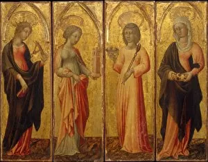 St Catherine Of Alexandria Gallery: Saints Catherine of Alexandria, Barbara, Agatha, and Margaret, ca