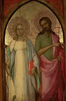 Giovanni Piero Di Prints: Saints Catherine of Alexandria and John the Baptist - Wing of a Triptych