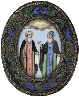 Saint Ignatius Prints: Saints Dimitry of Rostov and Ignatius Brianchaninov. Artist: Russian icon
