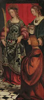 Milan Prints: Saints Dorothy and Lucy with a Donator, 1508. Creator: Giovenone, Gerolamo (1490-1555)