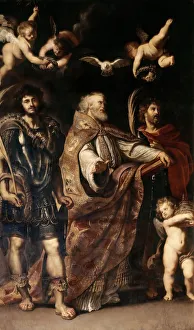 Giusto Di Gand Prints: The Saints Gregory I, Maurus and Papias, 1608. Creator: Rubens, Pieter Paul (1577-1640)