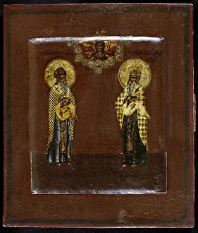 Saints Gurias of Kazan and Varsonofius of Tver, 17th century. Artist: Russian icon