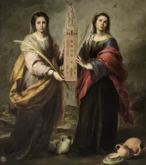 Sevilla Gallery: Saints Justa and Rufina, ca 1666. Creator: Murillo, Bartolome Esteban (1617-1682)