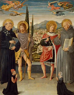 Saints Nicholas of Tolentino, Roch, Sebastian, and Bernardino of Siena... 1481. Creator