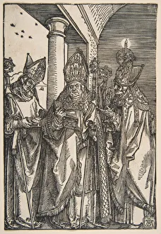 Bishops Prints: Saints Nicholas, Ulrich and Erasmus. n. d. Creator: Albrecht Durer
