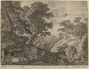 Swanevelt Herman Van Prints: Saints Paul and Anthony by the Entrance to a Cave. Creator: Herman van Swanevelt