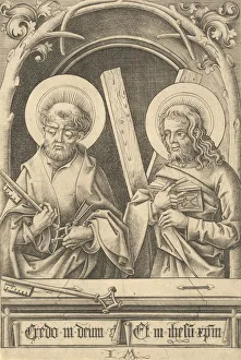 Saints Peter and Andrew, c. 1480/1485. Creator: Israhel van Meckenem Saints Peter and Andrew, c. 1480/1485. Creator: Israhel van Meckenem