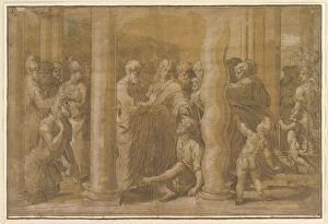 Evangelist Gallery: Saints Peter and John healing the Sick, early 16th century. Creator: Parmigianino