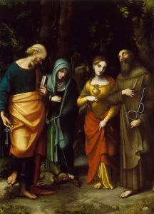 Martyrs Prints: Saints Peter, Martha, Mary Magdalen, and Leonard, ca. 1515. Creator: Correggio