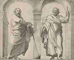 Saints Peter and Paul in a vestibule, ca. 1630-80. ca. 1630-80