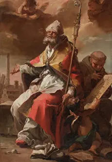 Neo Classical Prints: Saints Petronius of Bologna and Bernardin of Siena, c1774. Creator: Gaetano Gandolfi