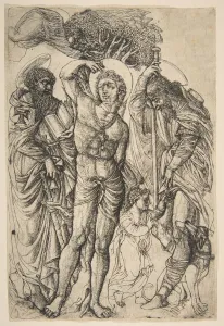 Sebastian Prints: Saints Sebastian, Anthony and Roch. n. d. Creator: Jean Duvet