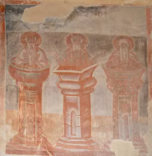 Novgorod School Gallery: Saints Simeon Stylites the Elder, Simeon Stylites the Younger and Alypius the Stylite, 1378