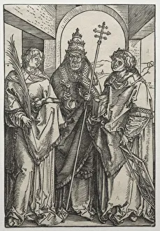Late 15th Early 16th Century Prints: Saints Stephen, Sixtus and Laurence. Creator: Albrecht Dürer (German, 1471-1528)