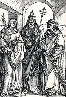 St Stephen Prints: Saints Stephen, Sixtus and Lawrence, 1508 (1906). Artist: Albrecht Durer