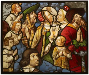 Leaded Glass Prints: Saints and Worshippers in Adoration, France, 1510 / 15. Creator: Unknown