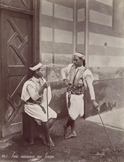 Bonfils Collection: Sais coureurs au Caire, 1870s. Creator: Felix Bonfils