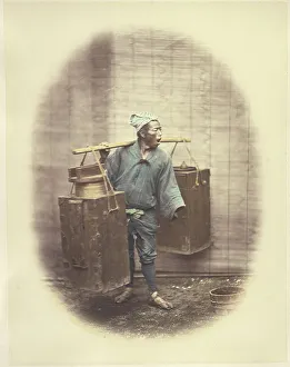 Shouting Prints: Saki Seller, 1868. Creator: Felice Beato