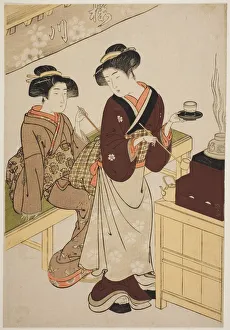 Tea House Prints: The Sakuragawa Teahouse, c. 1777. Creator: Kitao Shigemasa
