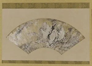 Kakemono Gallery: Sakyamuni, Confucius and Lao-tzu under a pine, Muromachi period, 1392-1568. Creator: Unknown