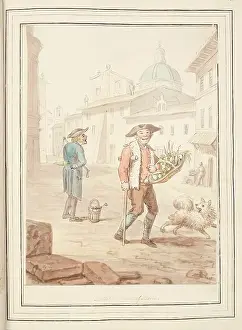 Locals Prints: Salad and Olives of Rome, leaf from A Collection of Dresses by David Allan Mostly from Nature