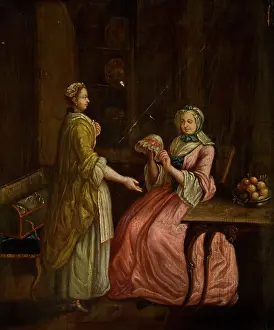 Sale of a Bonnet, 18th century. Creator: Unknown