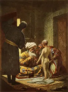 Vereshchagin Prints: The Sale of a Young Serf, 1872, (1965). Creator: Vasily Vereshchagin