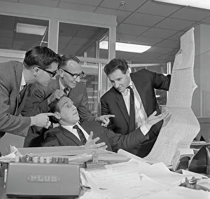 Colleague Prints: A salesman gets a helping hand in checking the figures, 1967. Artist: Michael Walters