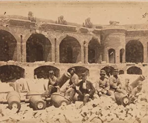 Debris Gallery: Salient with North-west Casemates, Fort Sumter, April 1861. Creator: J. M. Osborn