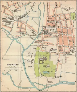 Street Plan Prints: Salisbury, c20th Century. Artist: John Bartholomew