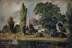 Leadenhall Prints: Salisbury Cathedral and Leadenhall from the River Avon, 1820. Artist: John Constable