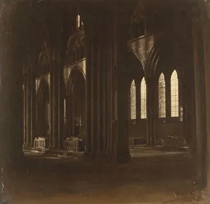 Roger Prints: Salisbury Cathedral - The Nave, from the South Transept, 1858. Creator: Roger Fenton