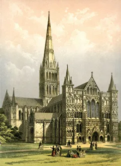 Walton Prints: Salisbury Cathedral, Wiltshire, c1870. Artist: WL Walton