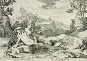 Henry Goltzius Prints: Salmacis and Hermaphrodite Transformed into a Single Person