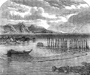 River Tay Prints: Salmon-fishing on the River Tay: the stake-net, 1862. Creator: Unknown
