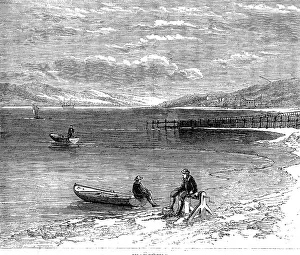 Salmon-fishing on the River Tay: watching, 1862. Creator: Unknown