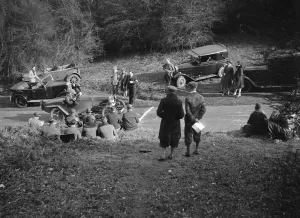 Junior Car Club Prints: Salmson at the JCC Half-Day Trial, Ranmore Common, Surrey, 1930. Artist: Bill Brunell