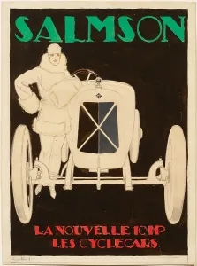Vincent Prints: Salmson La Nouvelle 10HP Les Cyclecars. Creator: Vincent, Rene (1879-1936)
