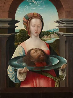Jacob Cornelisz Prints: Salome with the Head of John the Baptist, 1524. Creator: Jacob Cornelisz. van Oostsanen