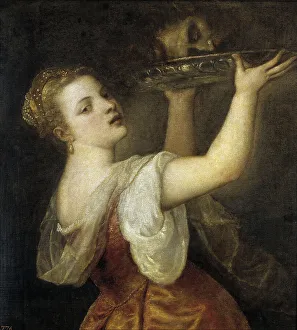 Herodias Prints: Salome with the head of John the Baptist. Artist: Titian (1488-1576)